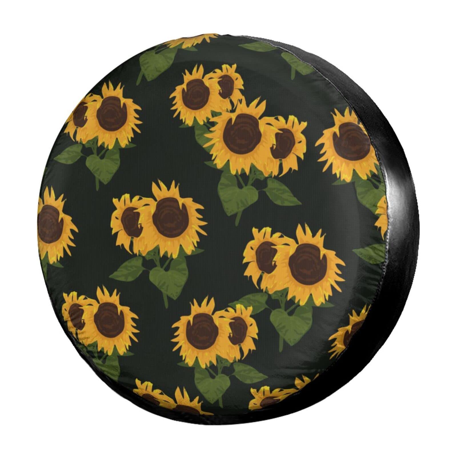 Waterproof & Dust-Proof 17 Inch Sunflower Spare Tire Cover - Fits Jeep, Trailer, RV, SUV & Most Vehicles | Vibrant Yellow Design for Outdoor Protection & Style