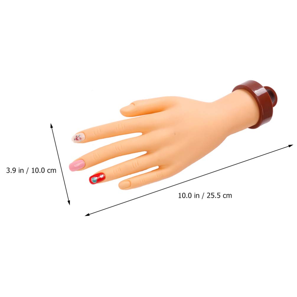 SOLUSTRE Acrylic Nail Practice Hand - Mannequin Hand for Nail Art Training, Display & Manicure Practice - PVC Desktop Fake Hand for Nail Technicians & Students - Perfect for Salon, Beauty School & Home Use