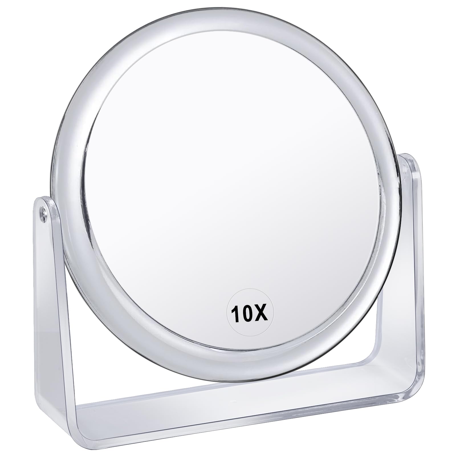 10X/1X Magnifying Vanity Mirror - Double Sided Makeup Mirror with 360° Swivel Stand, Portable Desk & Countertop Mirror for Bathroom, Shaving, Travel & Cosmetics - Perfect Gift for Women & Beauty Enthusiasts