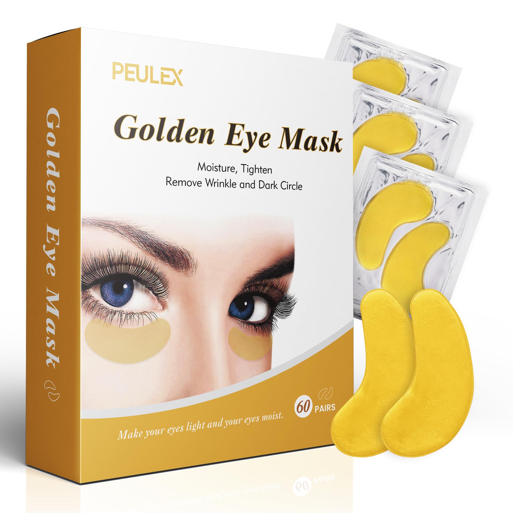 Beauty Golden Under Eye Patches (20 Pairs) - Collagen Eye Mask for Dark Circles & Puffy Eyes Treatment, Anti-Wrinkle & Revitalizing Skin Care - Perfect for Travel, Spa & Daily Use