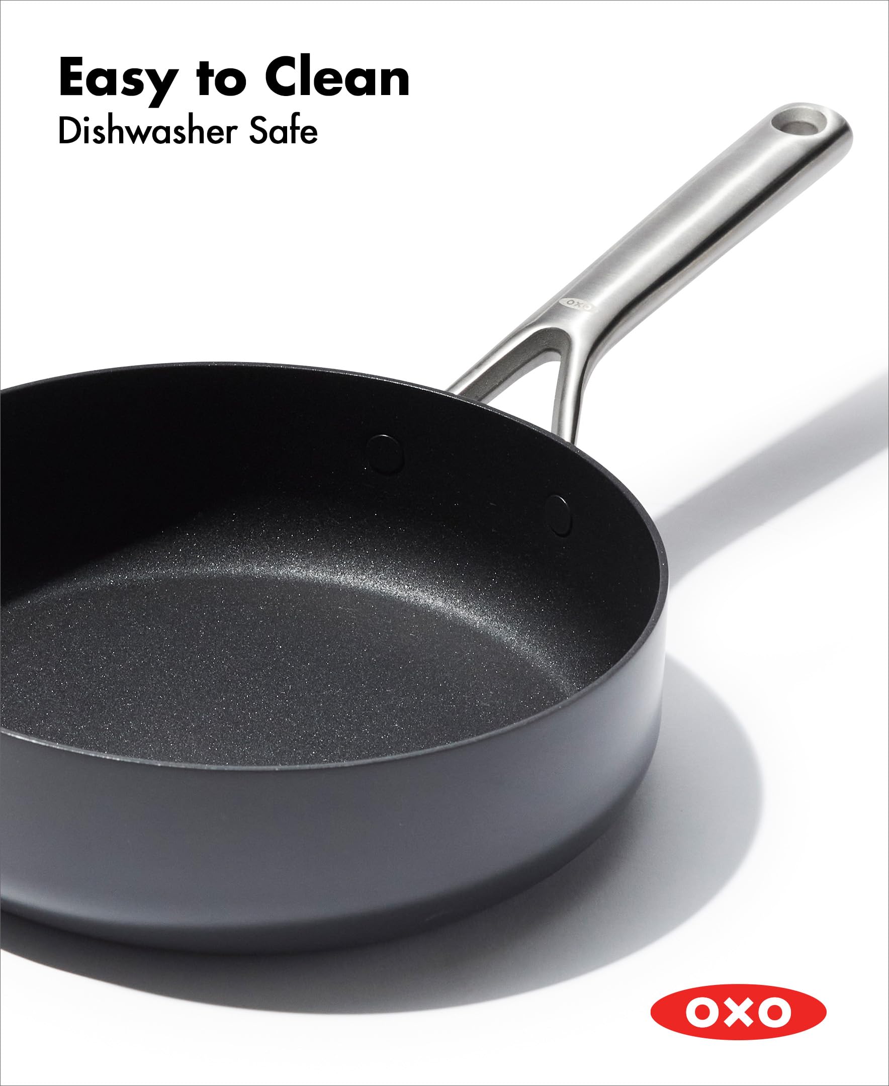 OXO Professional 3QT Saute Pan with Lid - Hard Anodized Ceramic Nonstick Cookware, PFAS-Free, Induction Compatible, Diamond Reinforced Coating - Perfect for Searing, Sauteing & Oven Cooking | Dishwasher Safe & Oven Safe Up to 500°F | Ideal for Home Chefs & Professional Kitchens