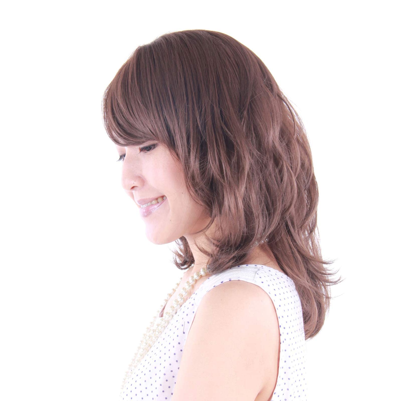 Medium Sweet Curly Human Hair Blend Wig for Women with Hair Loss - Natural Looking Medical Wig for Asian Women (C9 Brown) | Perfect for Daily Wear, Cosplay & Hair Loss Solutions