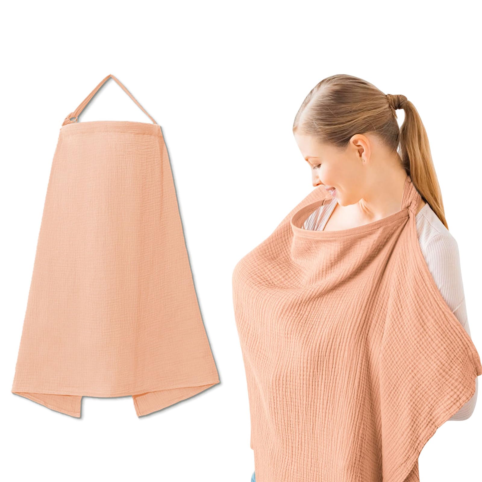 Goiern Nursing Scarf for Travel - Soft & Breathable Muslin Baby Nursing Cover - Lightweight Breastfeeding Shawl for Infants (Rose) - Perfect for On-the-Go Moms, Outdoor Feeding & Privacy