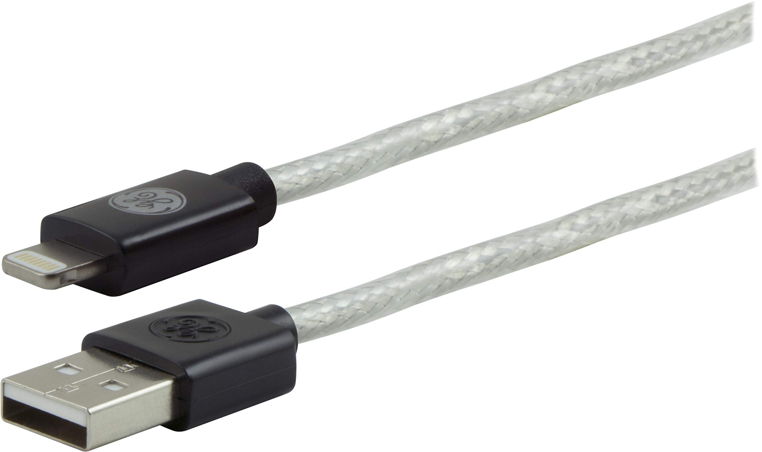 GE Pro 1ft Lightning to USB Charging Cable - MFi Certified for iPhone 12/11/Pro/Max/XS/XR/X/8, iPad, iPad Mini, iPad Air (Model 38292) - Fast Charging & Data Sync for Home, Office & Travel