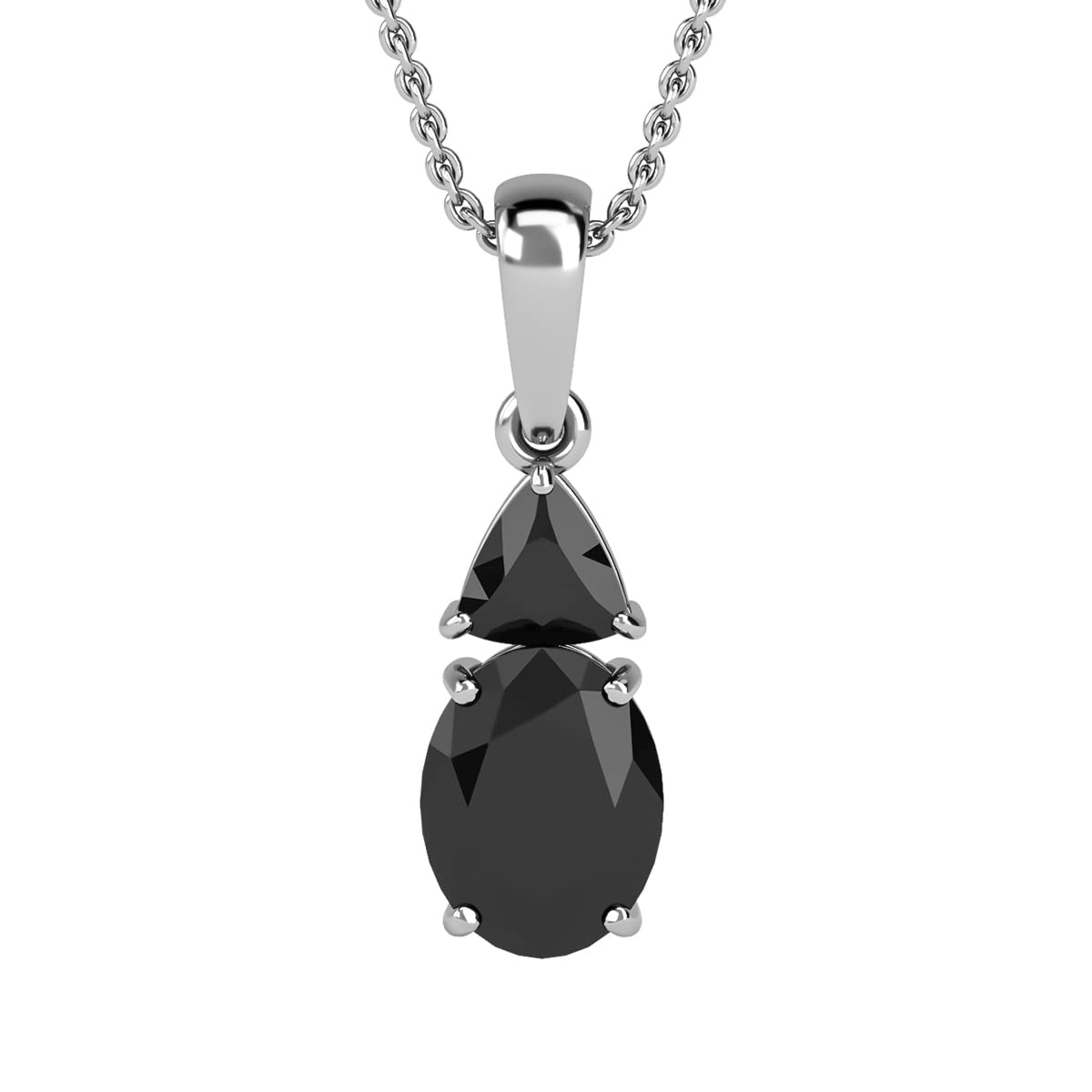 Shop LC Platinum Plated 925 Sterling Silver Black Spinel Necklace for Women - 20 Inch Elegant Promise Pendant, Perfect Birthday Gift for Her | Ideal for Parties, Weddings & Special Occasions