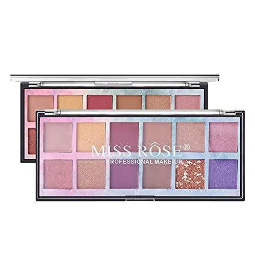 12-Color Eyeshadow Palette - Earth Tones with Matte, Shimmer & Pearl Finishes, Waterproof & Long-Lasting | Perfect for Day to Night Makeup Looks, Professional & Everyday Use