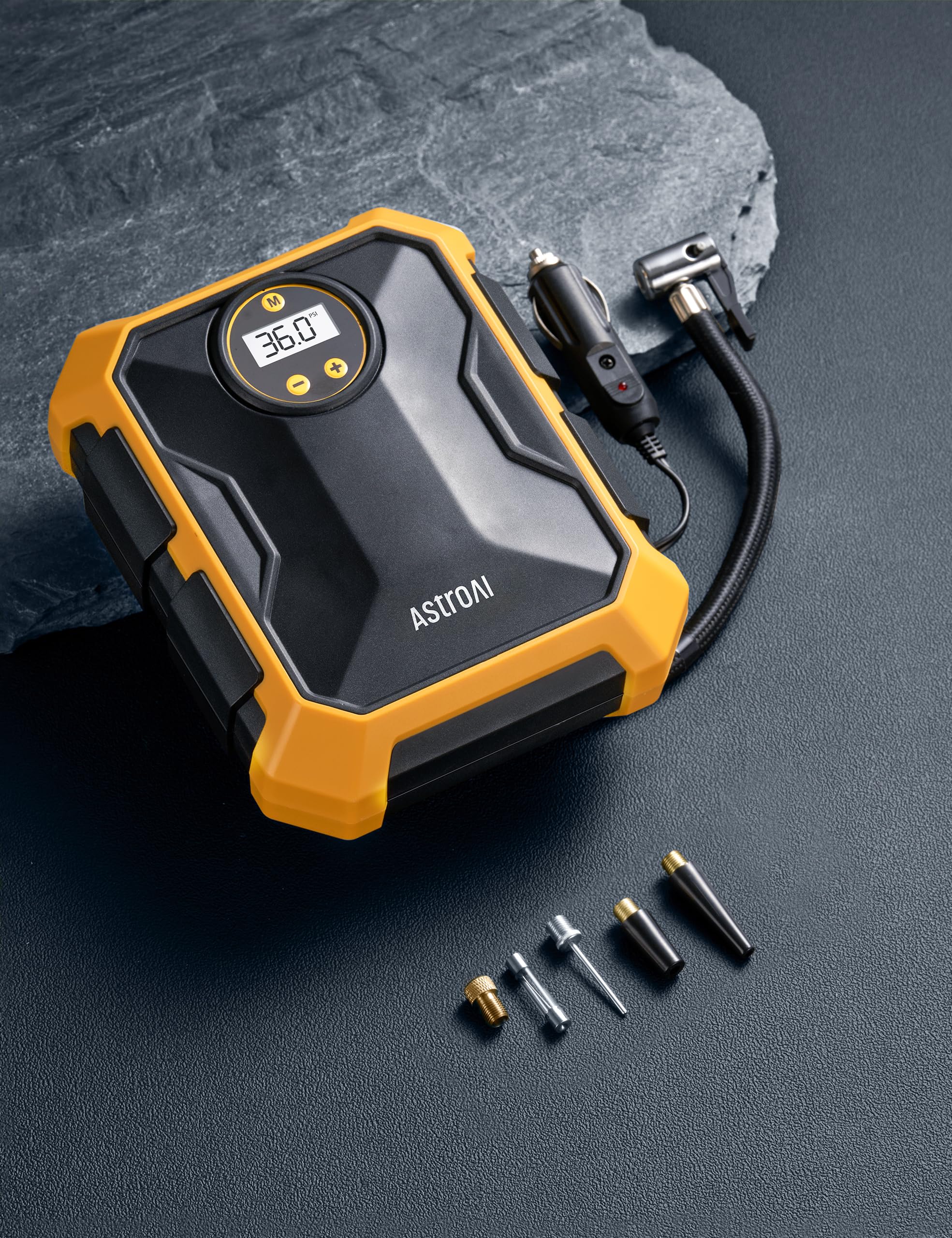 AstroAI 12V DC Portable Air Compressor - Digital Tire Inflator Pump with LED Light & 100PSI for Cars, Bikes, SUVs, Motorcycles (Perfect for Road Trips, Emergency Flat Tires & Home Inflatables)