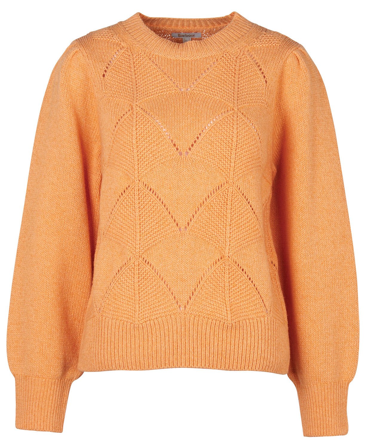BARBOUR LADIES Leilani Knit Jumper Sweater - Women's Casual Pullover PAPAYA Color for Fall Winter Fashion & Outdoor Activities