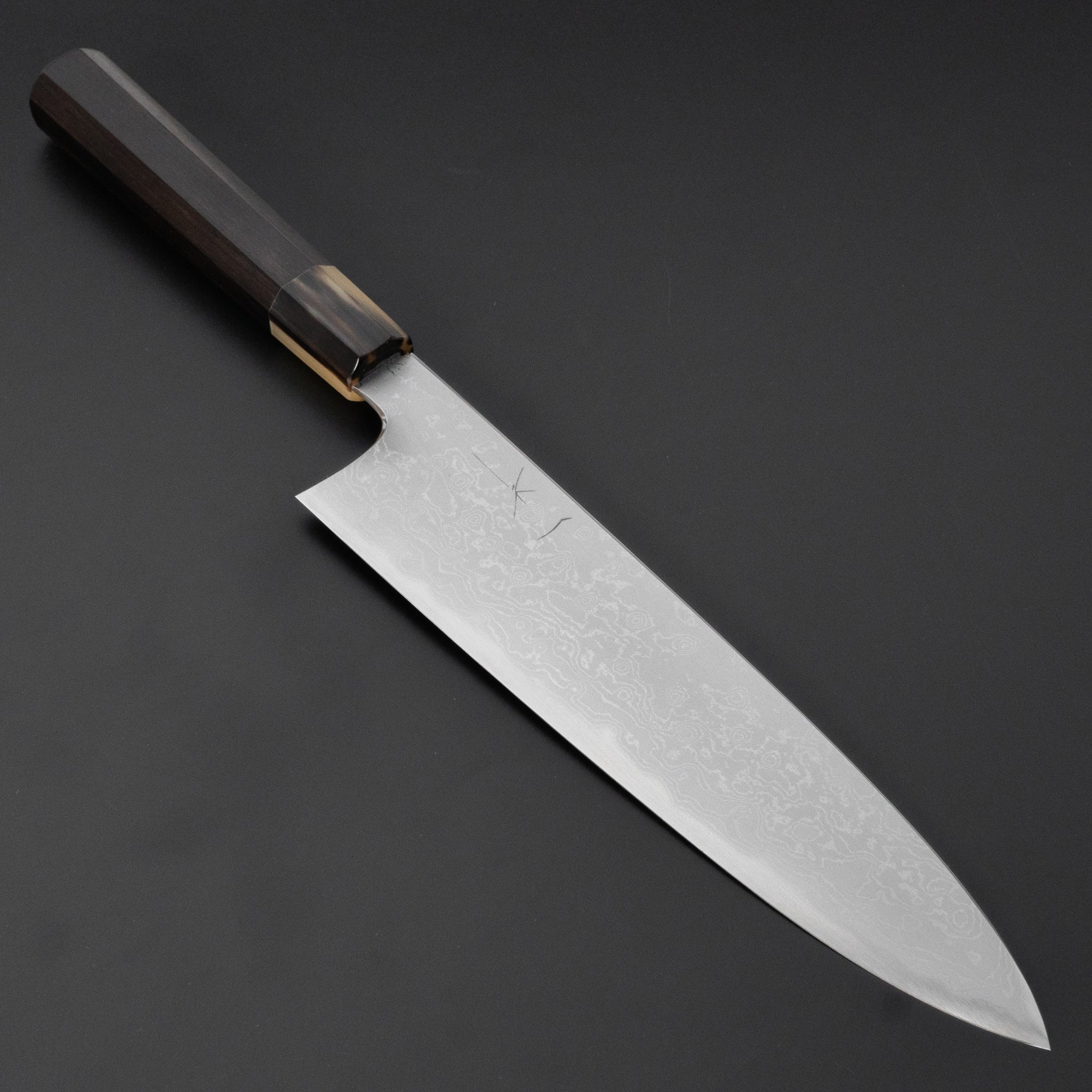 Hitohira Togashi White #1 Damascus Gyuto 240mm Japanese Chef Knife with Ebony Handle - Premium Kitchen Knife for Professional Chefs & Home Cooking