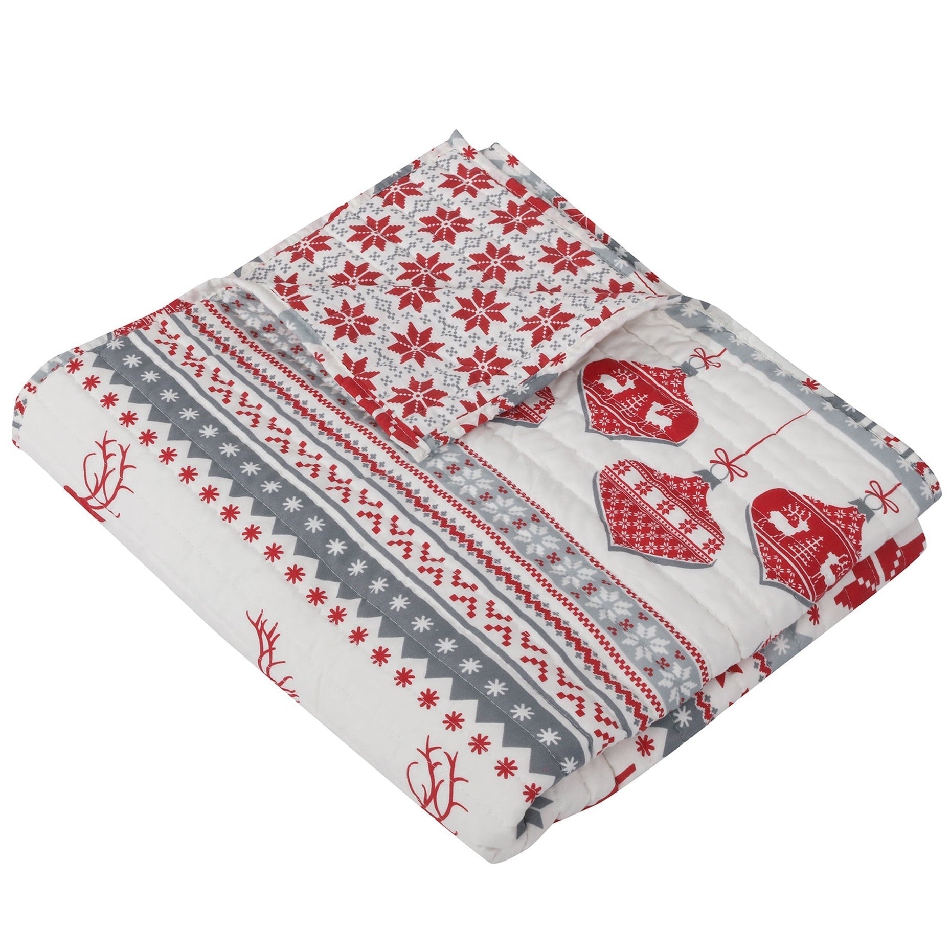 Silent Night Quilted Throw Blanket - Ultra Soft & Cozy Bedspread for Winter Nights - Perfect for Sofa, Bed, or Couch - Home Decor & Gift Idea