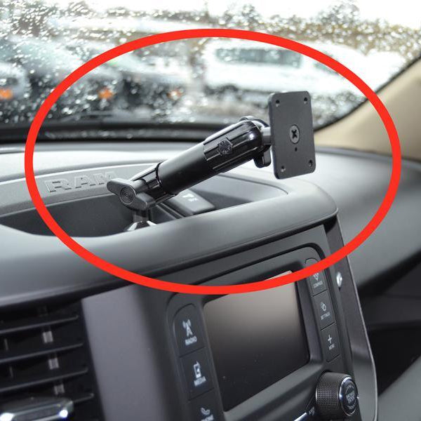 Heavy Duty No-Drill Center Dash Mount for Ram 1500/2500 (2019-2024) - Secure Phone & GPS Holder for Off-Roading & Truck Accessories Installation