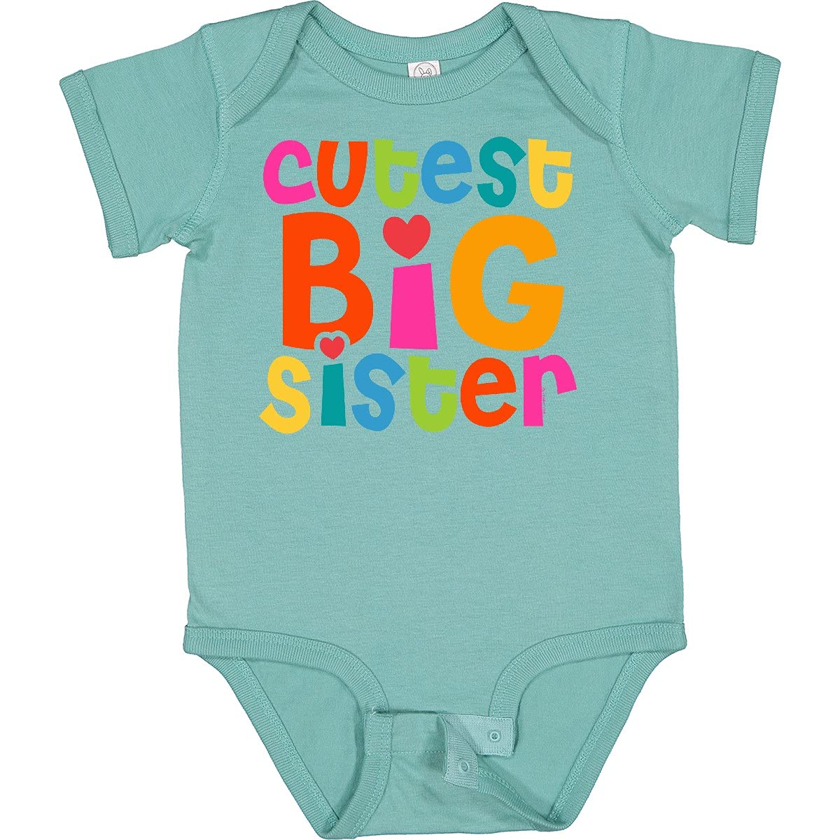 Inktastic Cutest Big Sister Baby Bodysuit - Soft Cotton Infant Onesie for Newborns & Toddlers - Perfect for Sibling Announcement, Family Photos & Special Occasions