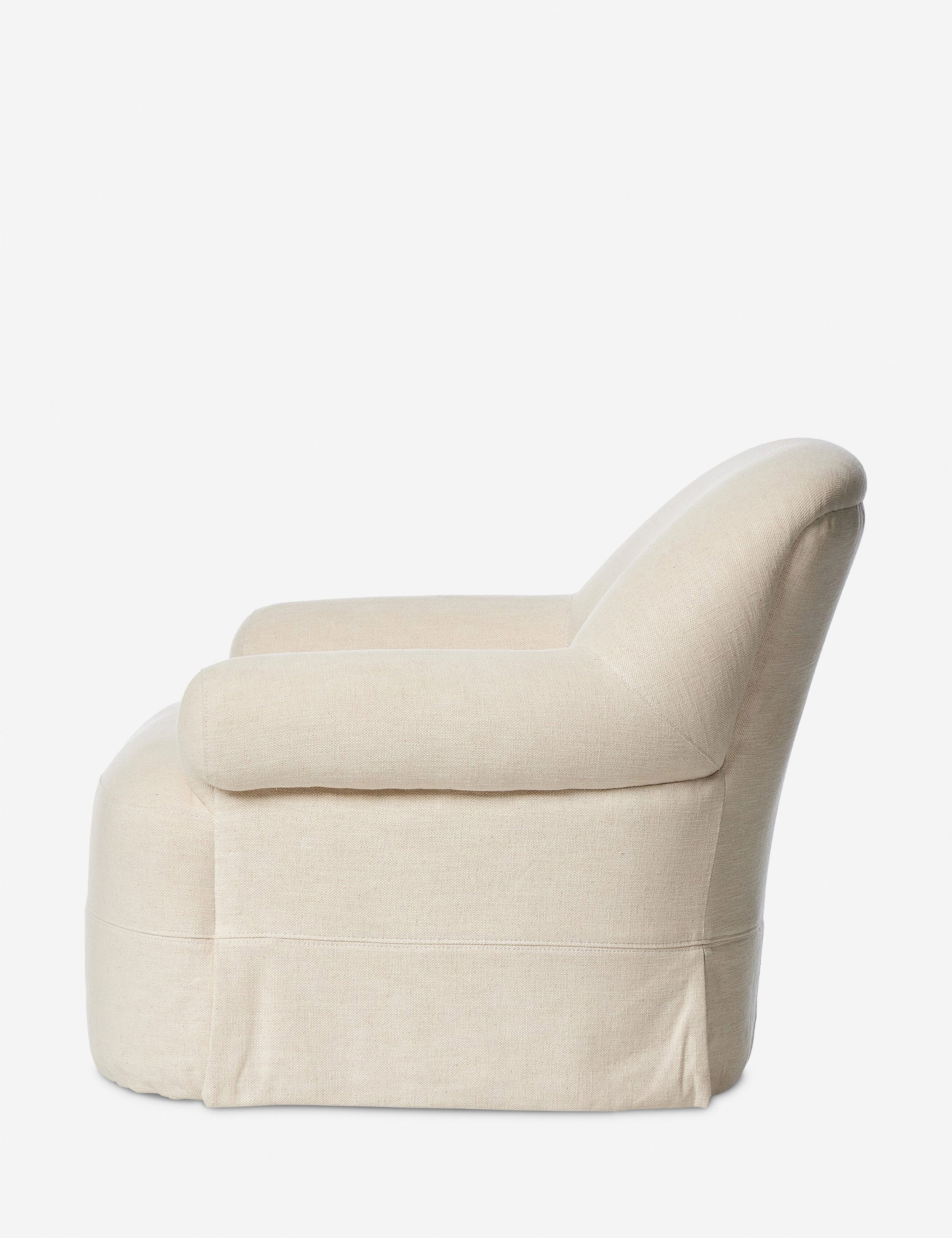 Arden Slipcover Swivel Chair by Amber Lewis x Four Hands - Modern Upholstered Accent Chair with 360° Rotation - Perfect for Living Room, Bedroom or Office