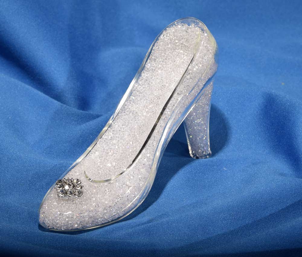Crystal Glass Slippers for Women - Elegant Transparent High Heel Shoes for Parties, Weddings & Prom - Large Size (US 9-11)