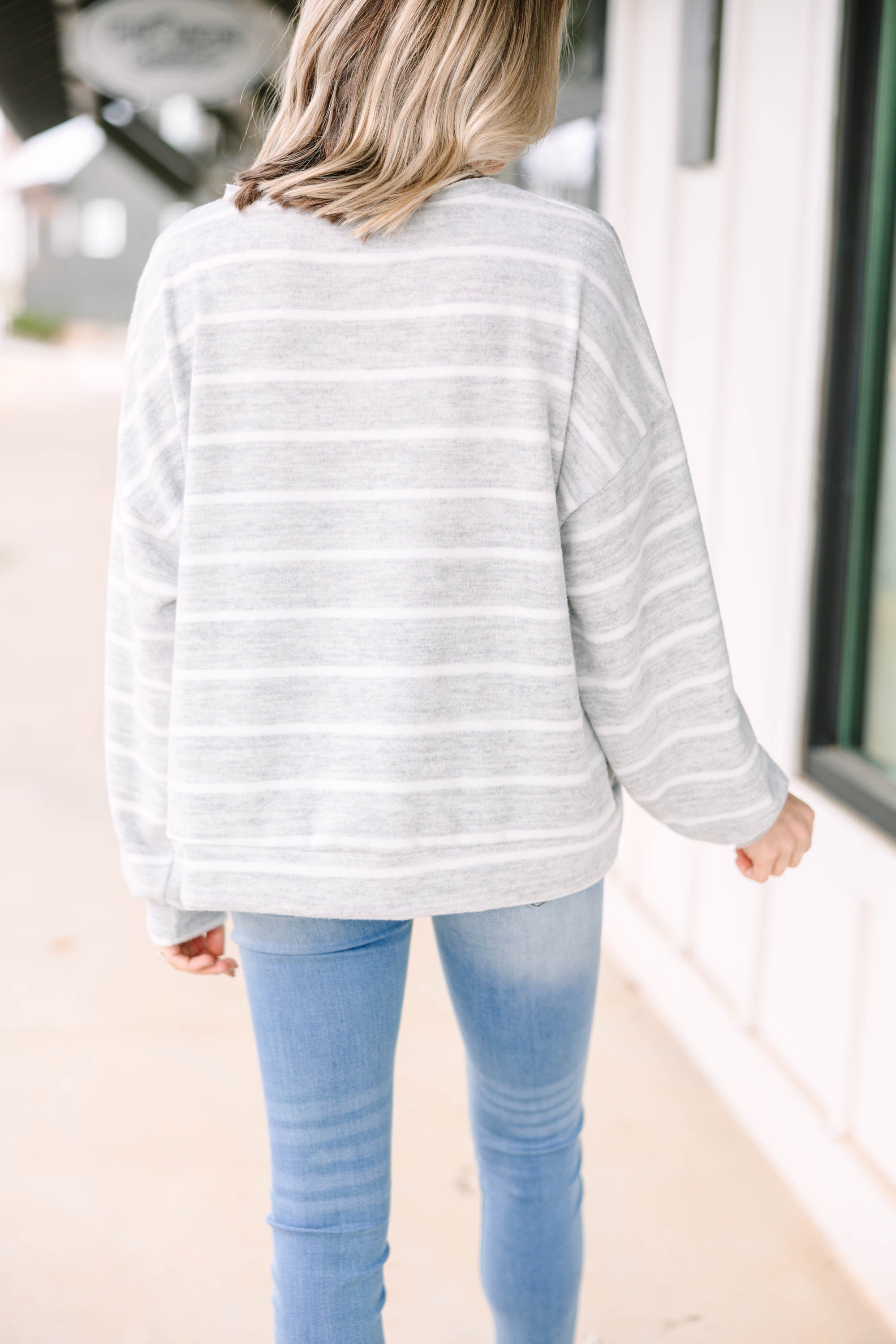 Gray Striped Women's Top - Soft & Comfortable Casual Shirt for Everyday Wear | Perfect for Work, Outings & Relaxing