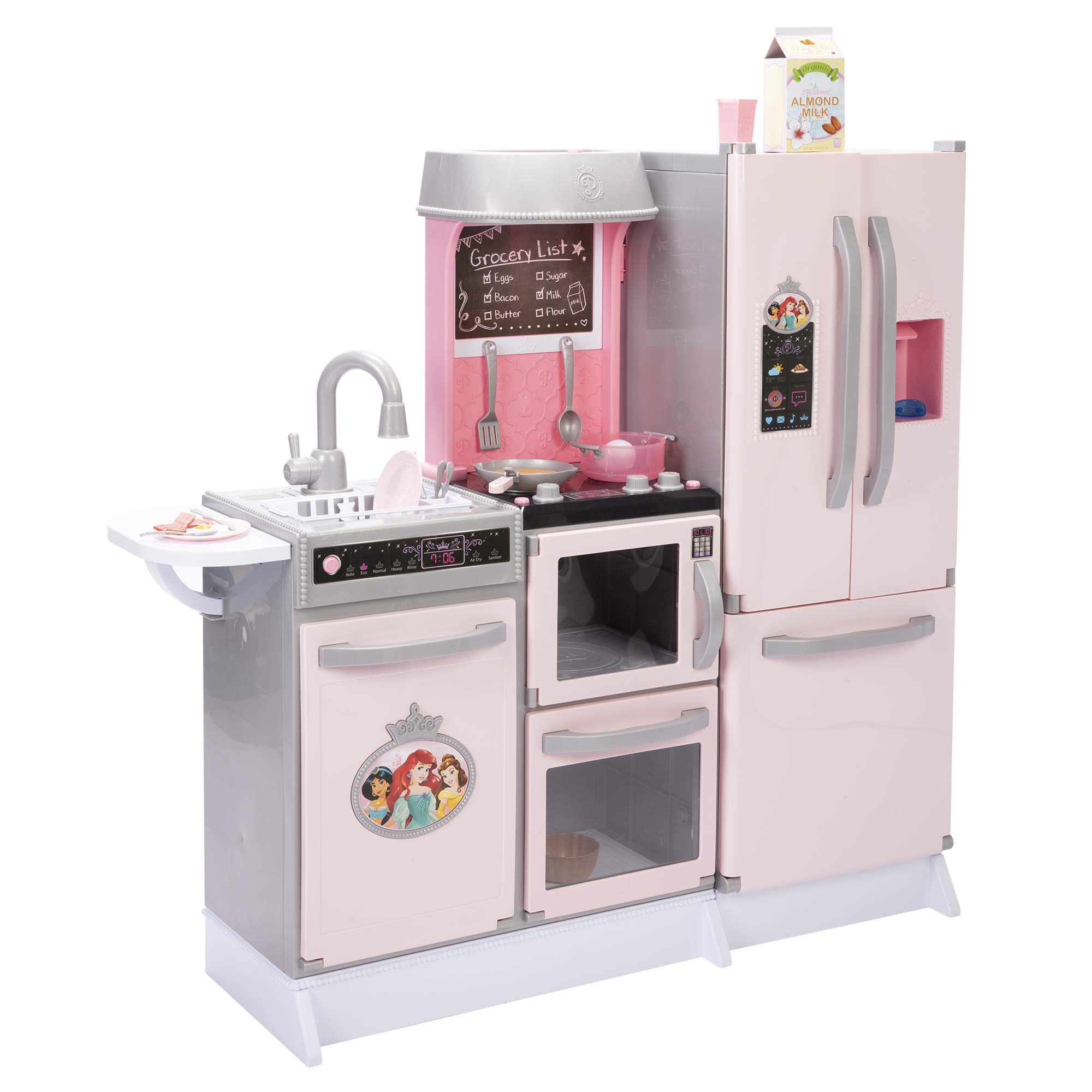 Disney Princess Style Gourmet Smart Kitchen Playset with Lights & Sounds - 20+ Accessories for Kids, Pink | Pretend Play Cooking Toy for Girls Ages 3-6 | Birthday Gift Idea & Interactive Role Play Kitchen Set