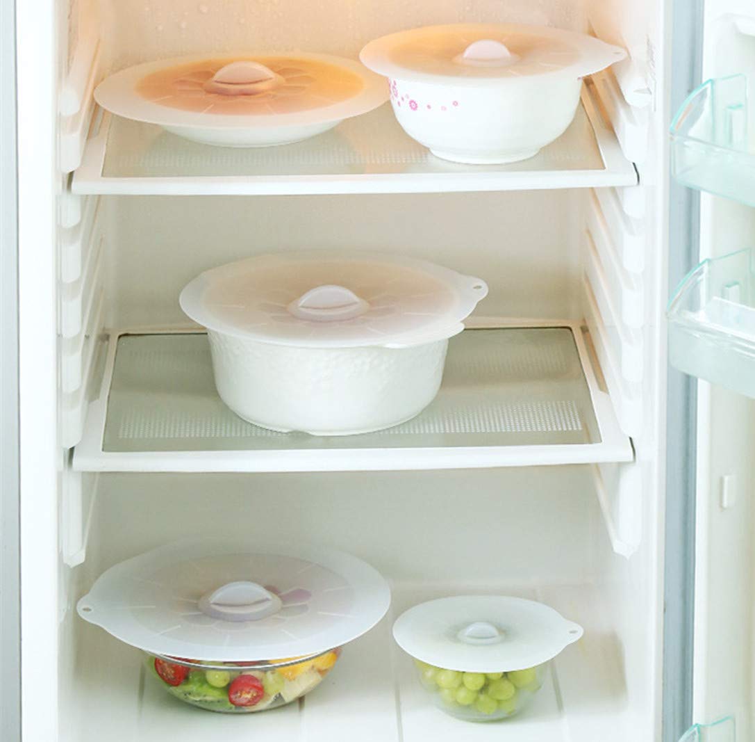 Reusable Silicone Microwave Food Covers - Set of 4, 6, 8, 10 & 12 inch Suction Seal Lids for Bowls, Pots & Cups | BPA-Free, Dishwasher Safe | Perfect for Meal Prep, Leftovers & Microwave Cooking