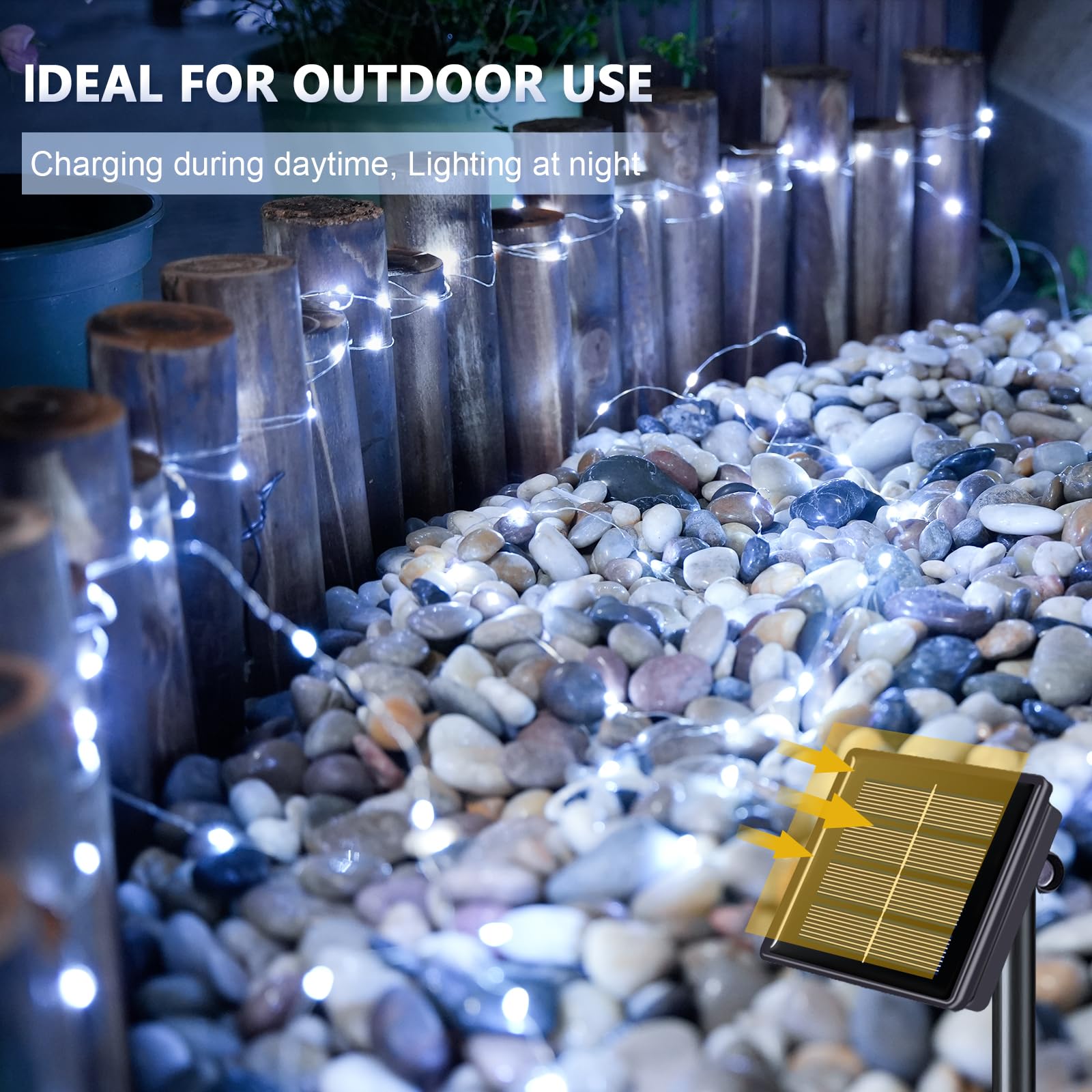 JMEXSUSS 400 LED Solar Christmas Lights Outdoor Waterproof - 2 Pack 66ft Solar String Lights with 8 Modes, Solar Fairy Lights for Yard, Patio, Tree, Christmas Decor - Perfect for Holiday, Garden, and Party Lighting