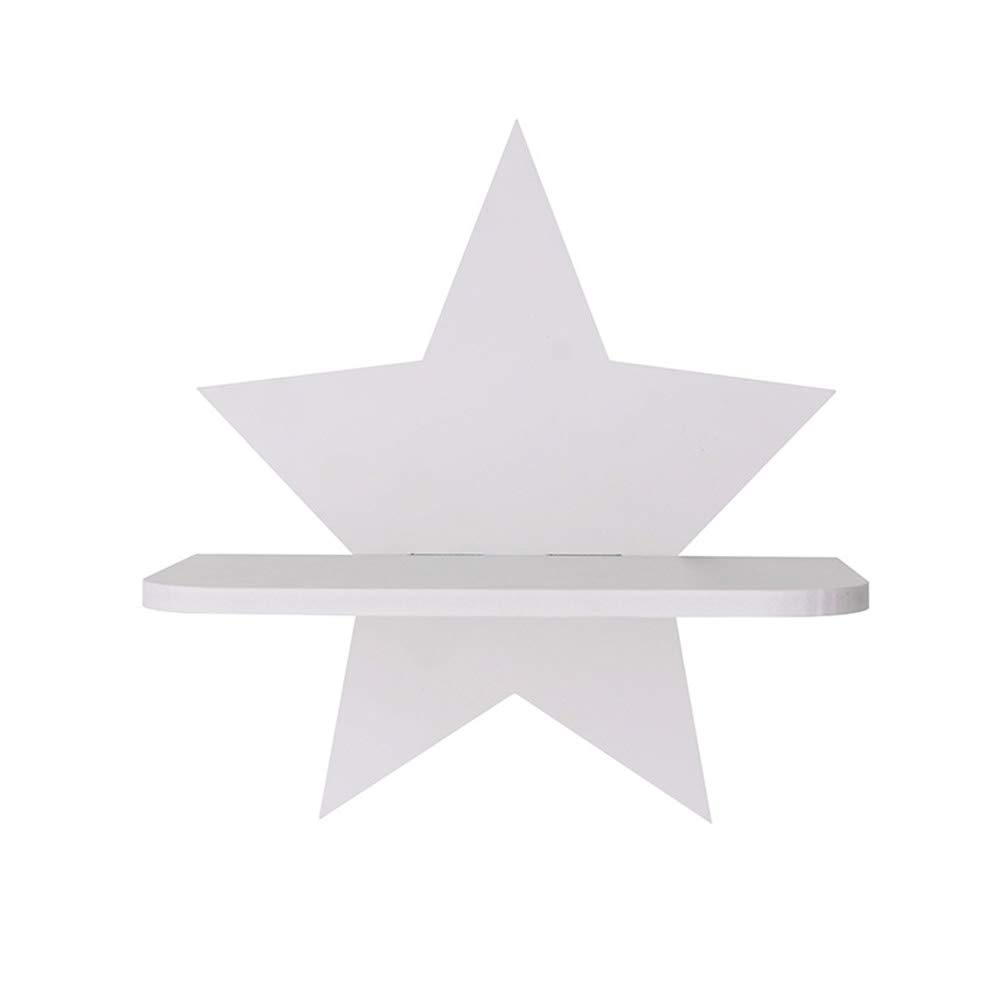 Amosfun Wooden Star Wall Shelf - Pentagram Hanging Storage Rack for Bedroom & Living Room Decor | Home Organization & Wall Display Solution