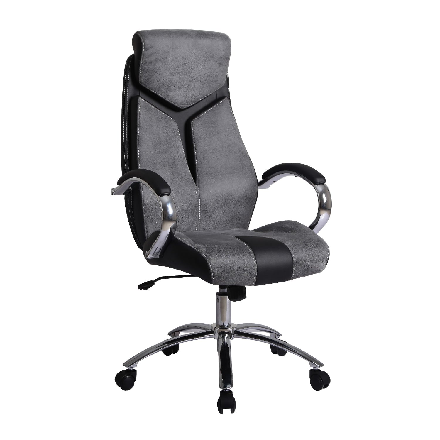 22H Ergonomic Office Chair with Adjustable Height - Grey & Black for Home Office, Gaming, and Workspace Comfort