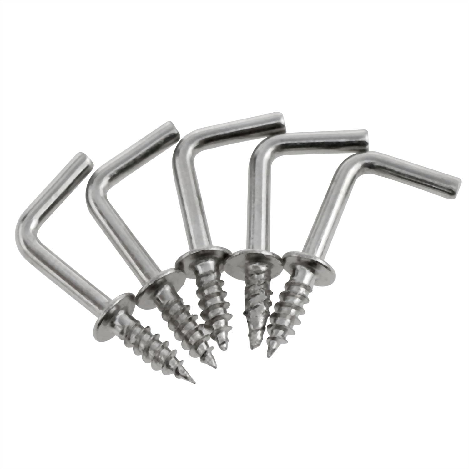 1/2 Inch Silver L-Shaped Metal Hooks - 100PCS Small Square Bend Hooks for Crafts, Hanging Decor & DIY Projects - Perfect for Home, Office & Workshop Organization