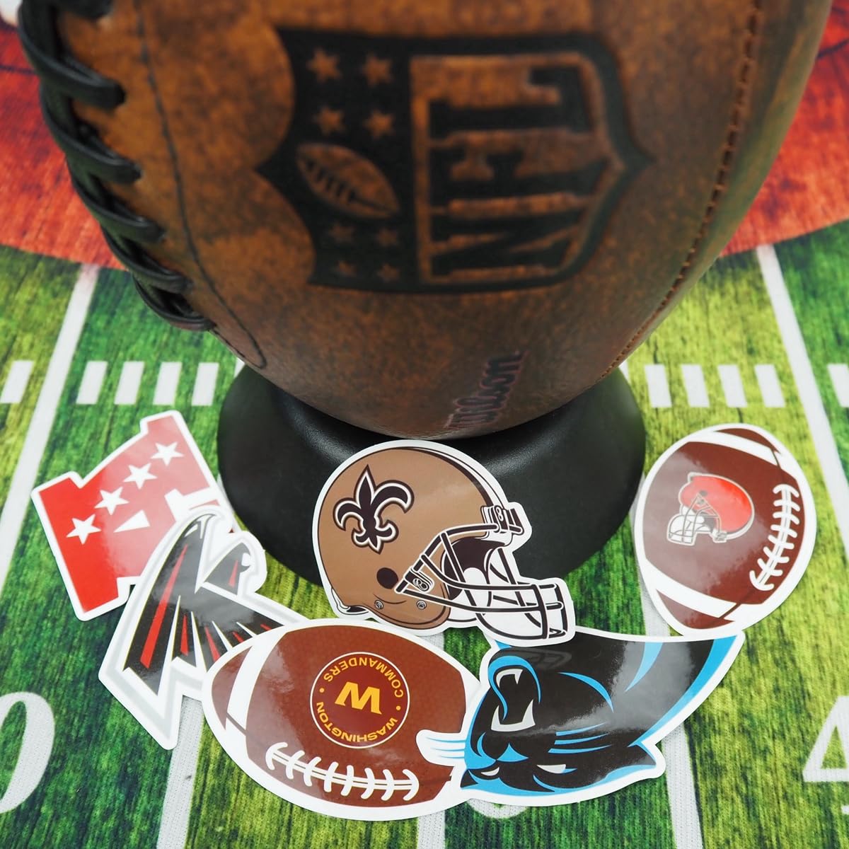 105 pcs Sports Stickers Bundle - 35 Football, 35 Helmet & 35 Team Stickers - Waterproof Vinyl Decals for Laptops, Water Bottles & Sports Gear - Perfect for Fans, Players & DIY Projects