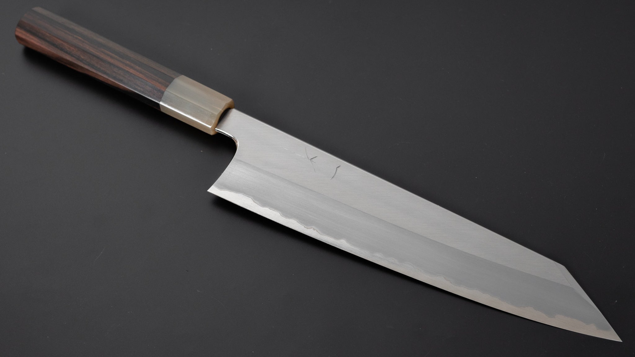 Hitohira Togashi White #1 Stainless Clad Migaki Kiritsuke Gyuto 240mm Japanese Chef Knife with Taihei Makassar Ebony Handle - Perfect for Sushi, Sashimi & Precision Cutting