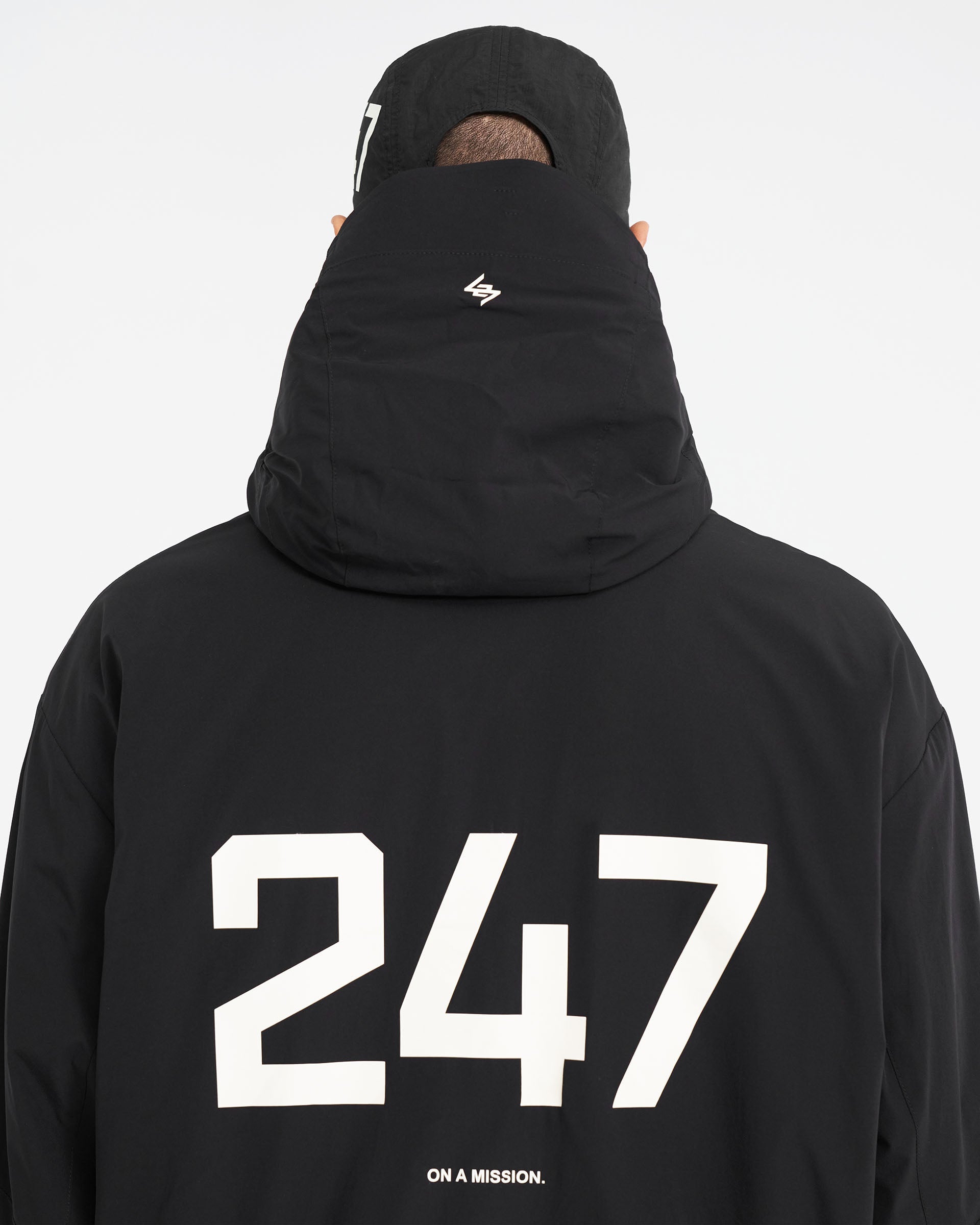 247 Hooded Training Jacket for Men & Women - Lightweight Waterproof Windbreaker for Running, Gym & Outdoor Sports - Jet Black
