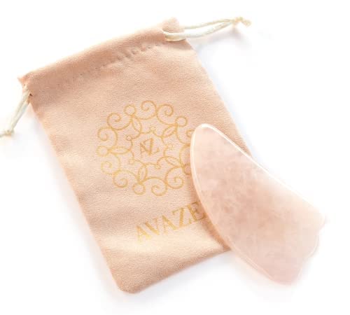 100% Natural Rose Quartz Gua Sha Massage Tool for Face, Eyes, Neck & Body - Muscle Relaxation, Facial Beauty & Skincare - Lymphatic Drainage & Scraping Therapy - Perfect for Home Spa, Self-Care & Wellness Routine