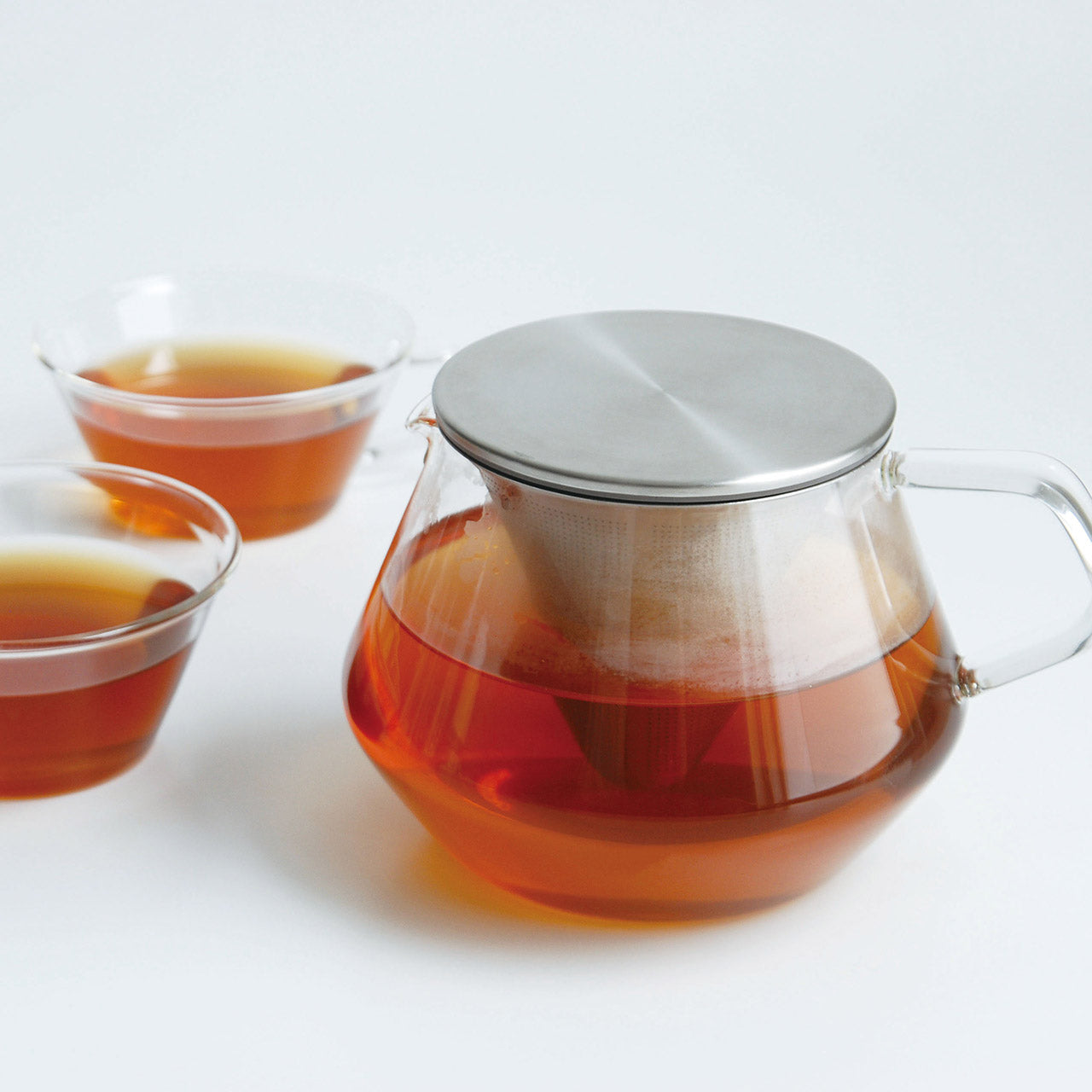 Kinto Carat Teapot - 16oz Japanese Ceramic Teapot with Stainless Steel Infuser - Perfect for Loose Leaf Tea, Herbal Tea & Coffee Brewing at Home or Office