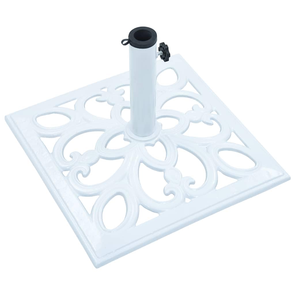 Heavy Duty 26.5 lbs Cast Iron Umbrella Base - 19.3 Inch White Outdoor Patio Stand for Market Umbrellas, Perfect for Garden, Deck, Poolside and Backyard Use