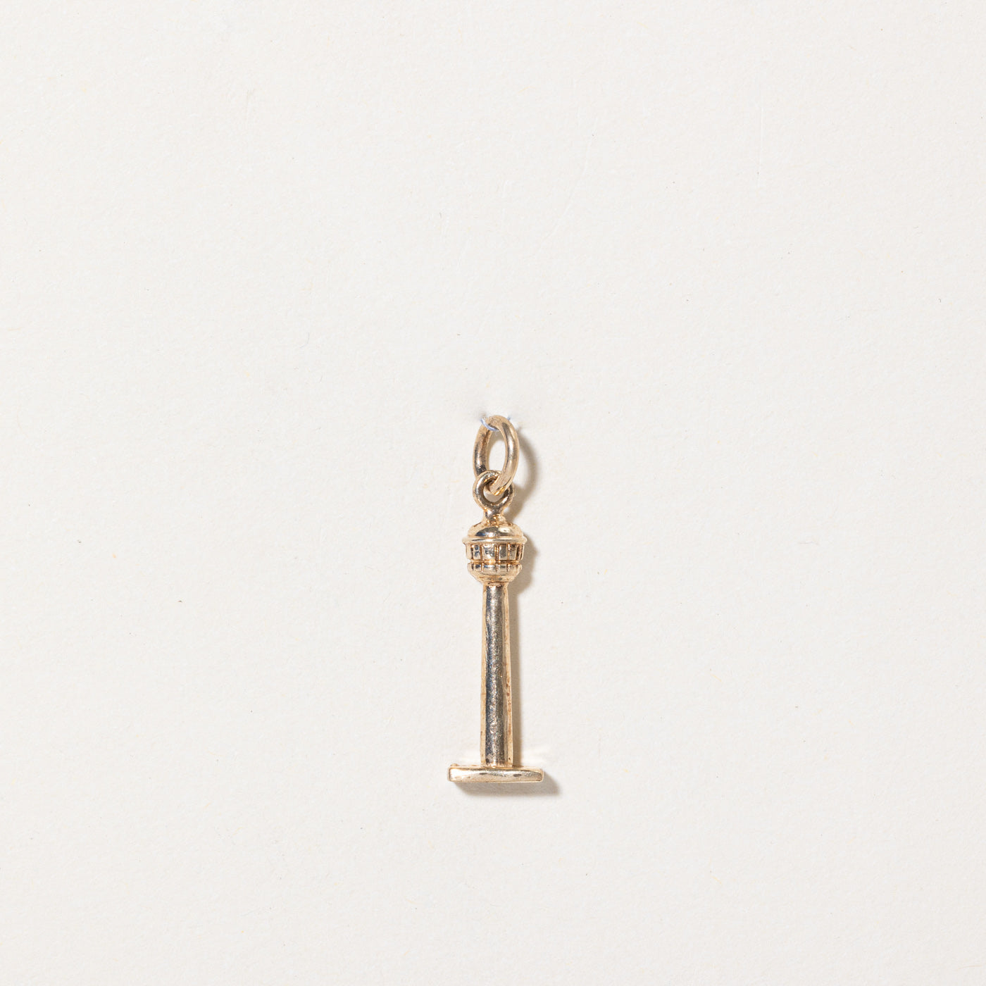 10k Yellow Gold Calgary Tower Charm Pendant - Elegant Jewelry Gift for Women - Perfect for Travel Lovers & Souvenir Collectors
