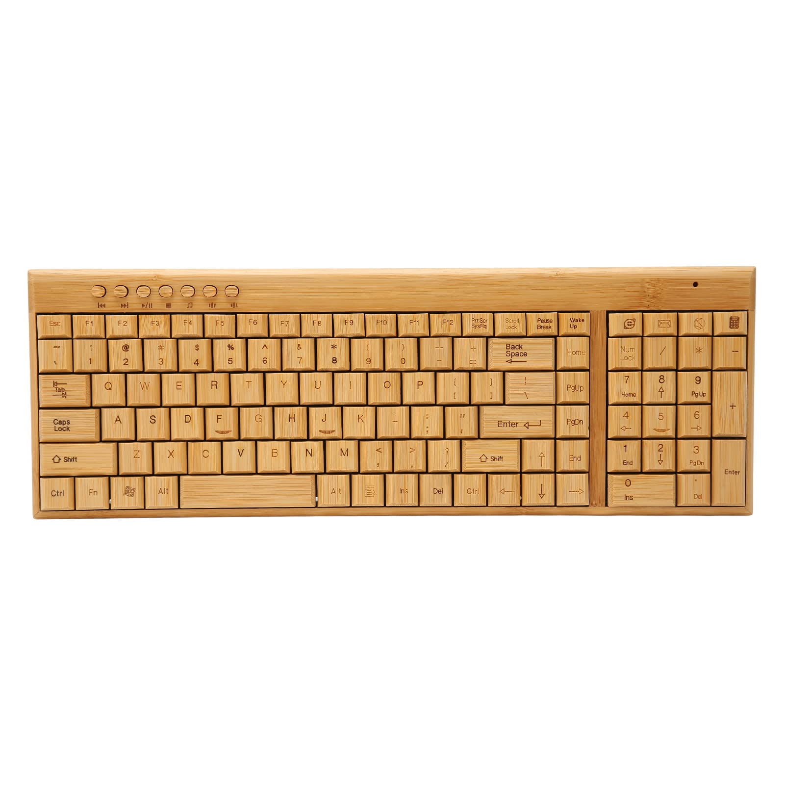 Bamboo Wood Wireless Keyboard and Mouse Combo - 2.4GHz Plug & Play for PC, Laptop, Mac - Ergonomic Office & Home Computer Accessories Set for Work, Gaming & Typing