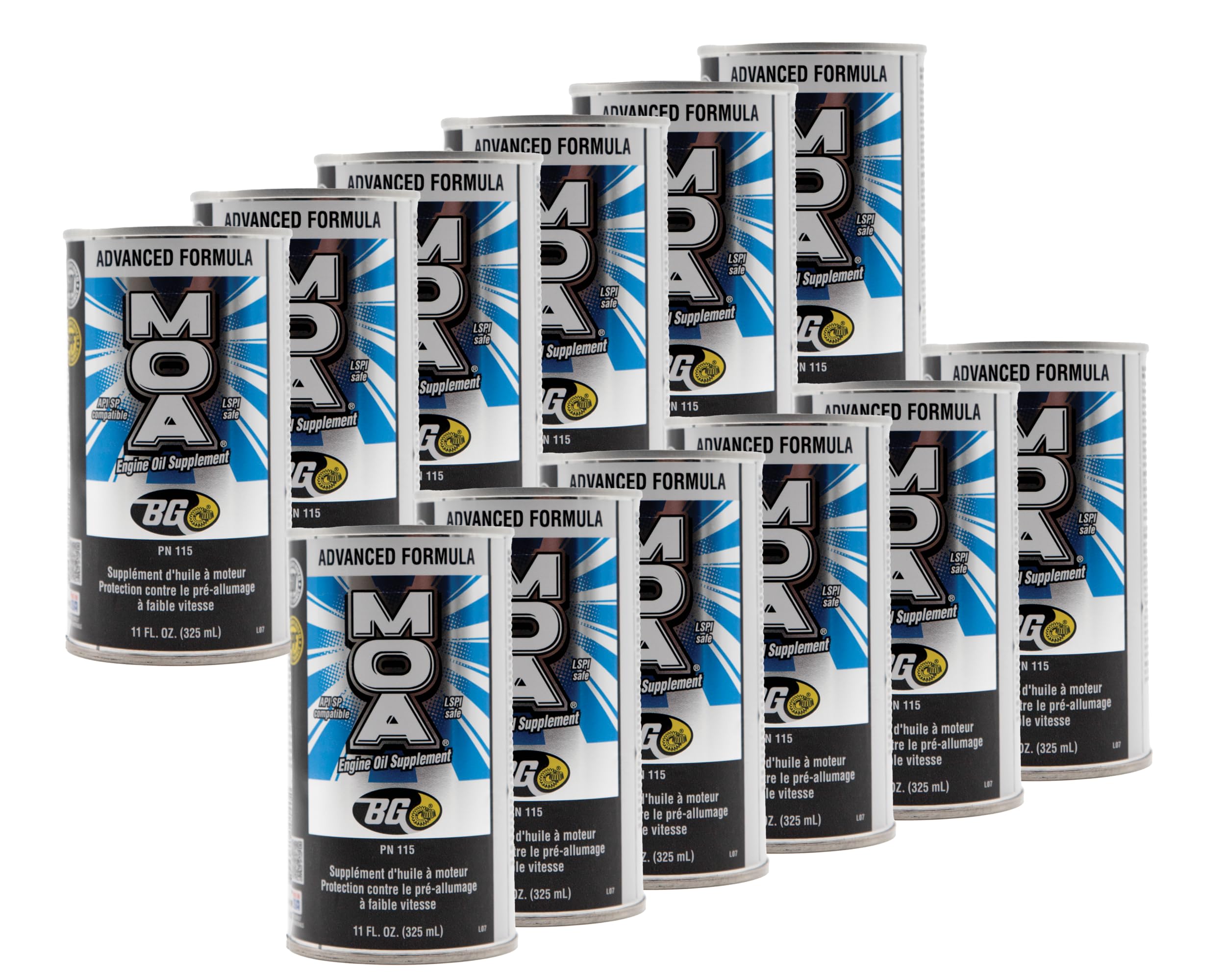 BG MOA Motor Oil Additive 11oz (12 Pack) - High Performance Engine Treatment for Cars, Trucks & Motorcycles - Reduces Friction & Extends Engine Life - Ideal for Daily Commuting, Long Road Trips & Heavy-Duty Use