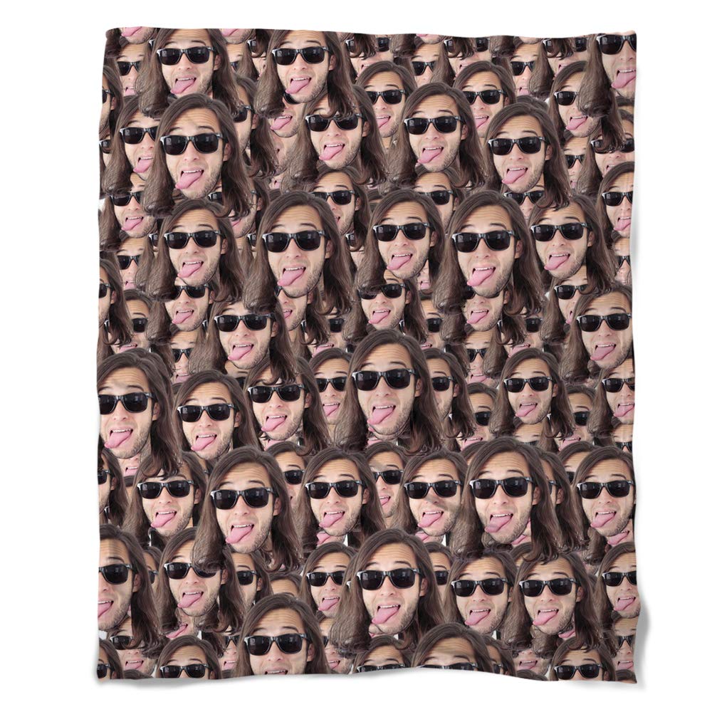 Custom Photo Blanket - Personalized Couple Gift with Your Face | 50x60 Inch Soft Fleece Throw Blanket for Anniversary, Valentine's Day & Home Decor