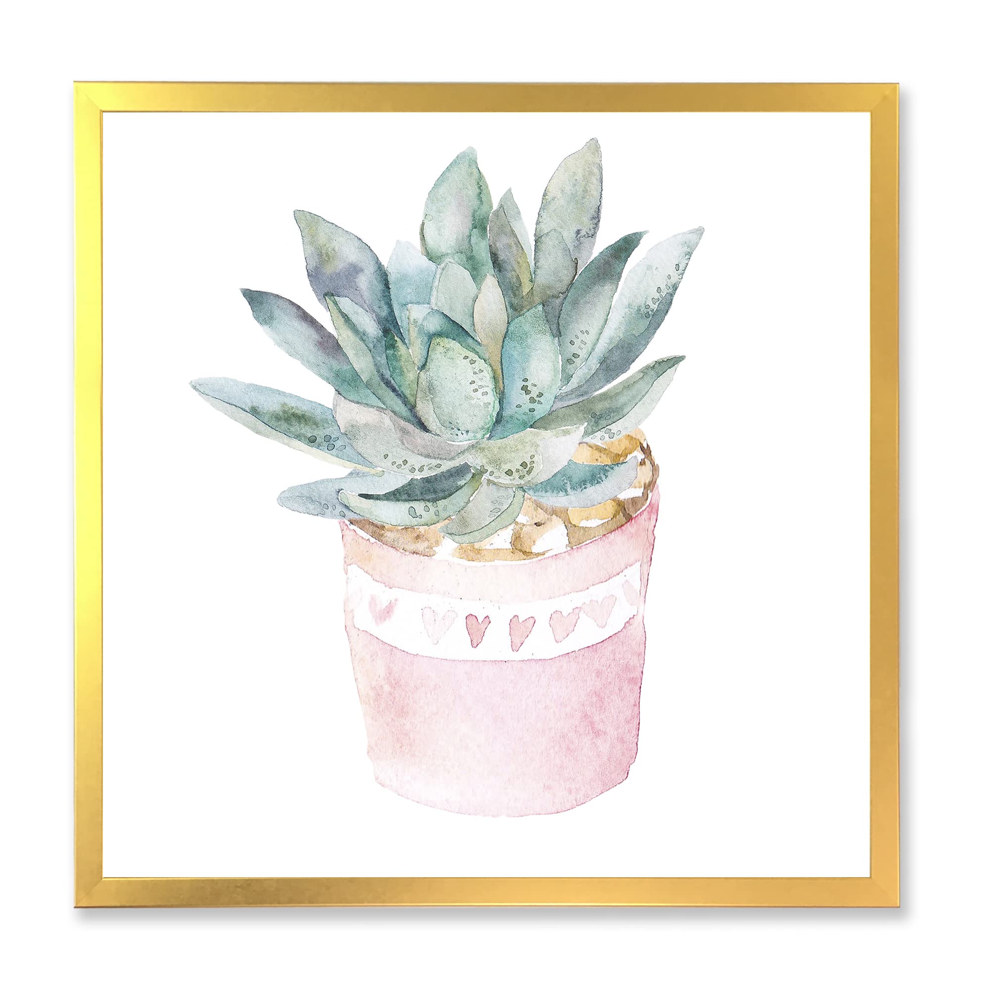 DesignQ Cactus and Succulent House Plants II Farmhouse Framed Wall Art - Botanical Decor for Living Room, Bedroom & Office - Perfect for Home, Apartment & Workspace Decor