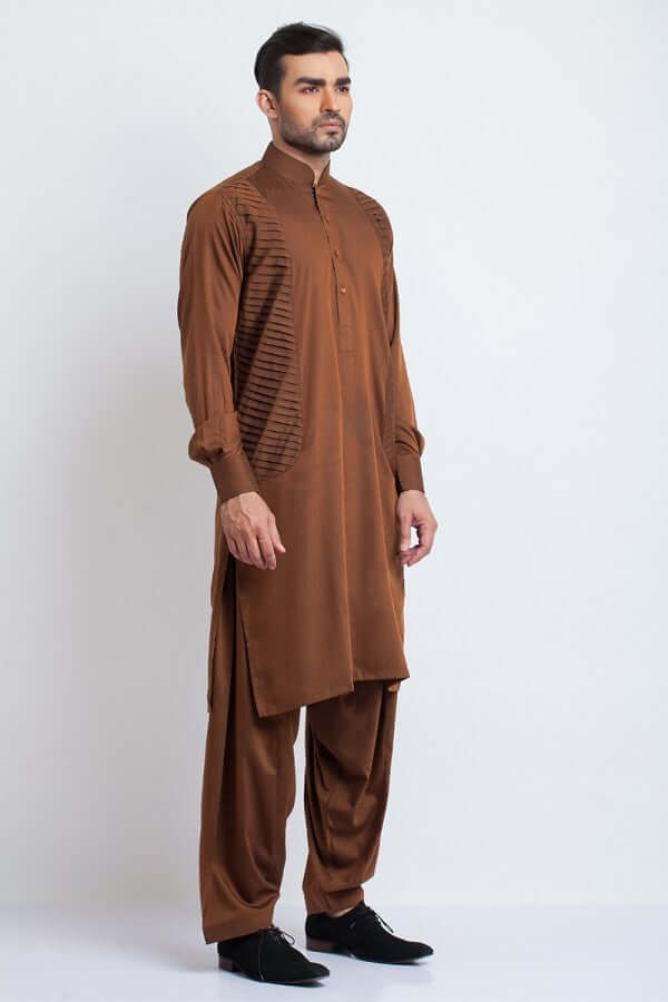 Premium Dark Brown Soft Cotton Shalwar Kameez - Traditional Pakistani Outfit for Men & Women | Perfect for Eid, Weddings & Cultural Events