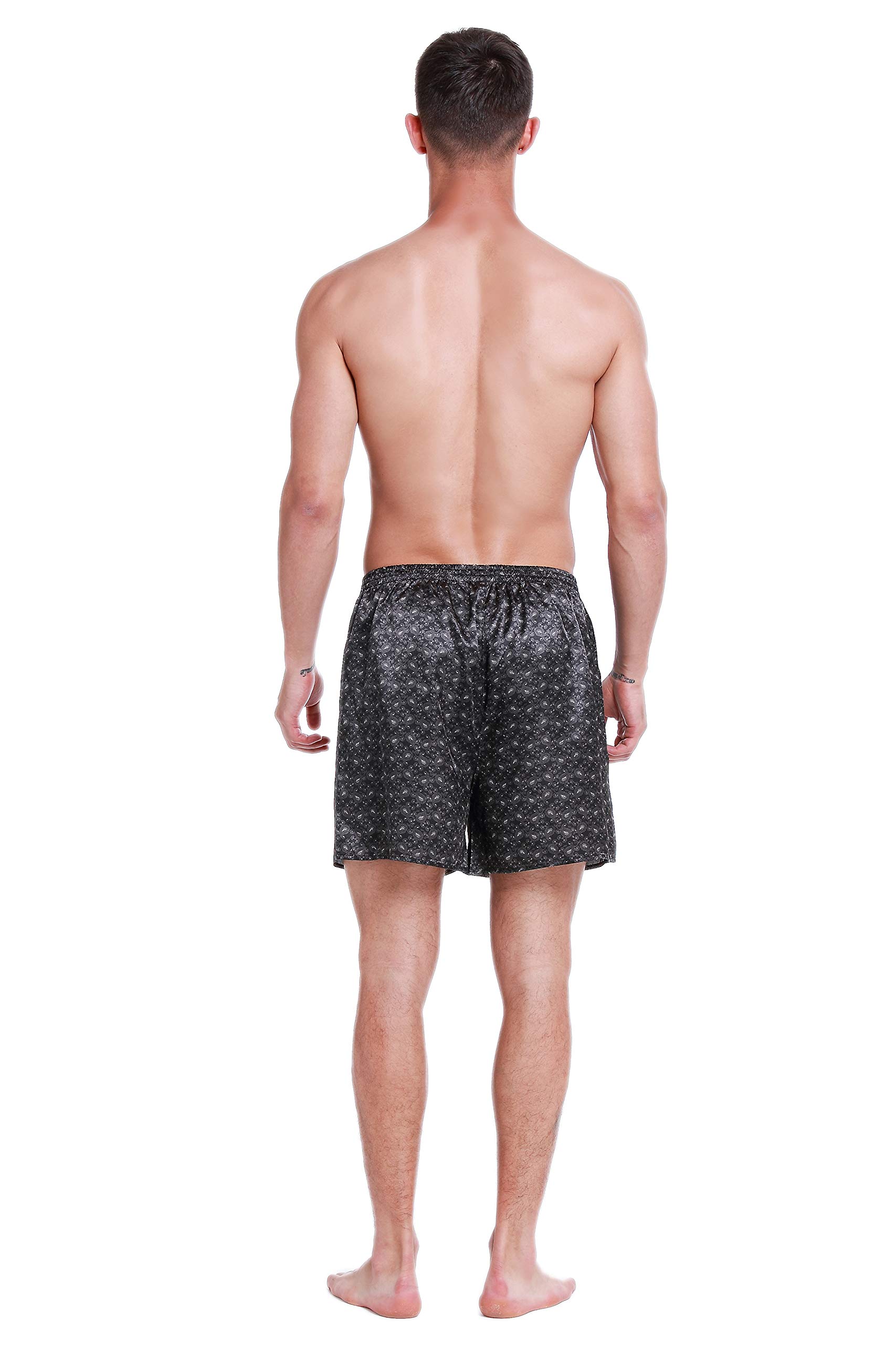 Lavenderi Men's Silk Satin Boxer Shorts - Luxury Sleepwear Pajama Shorts for Comfort & Style - Perfect for Lounging, Travel & Gifts