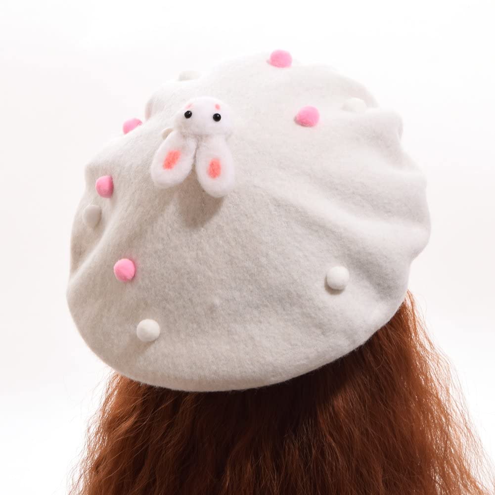 GRACEART Women's Handmade Lolita Beret Cap - Kawaii Vintage Hair Accessories for Cosplay, Tea Parties & Fashion Outfits