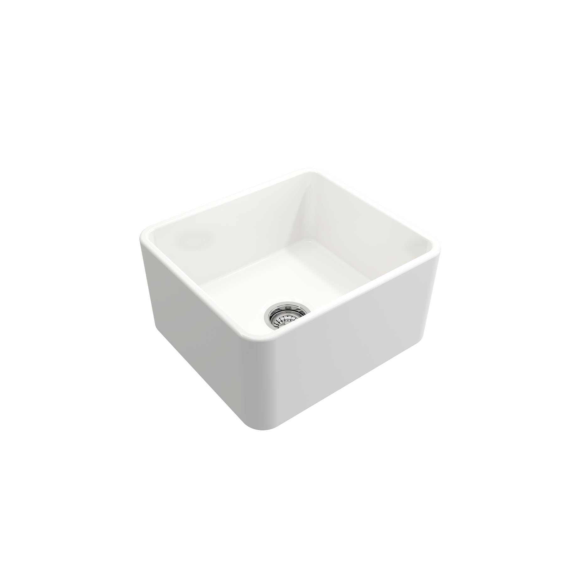 BOCCHI CLASSICO 20 Fireclay Farmhouse Single Bowl Kitchen Sink with Protective Bottom Grid and Strainer