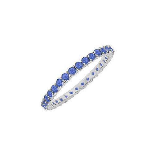 14K White Gold Sapphire Eternity Bangle - 10.00 CT TGW - Elegant Wedding, Anniversary & Special Occasion Jewelry Gift for Women