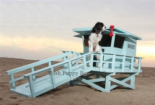 Custom Exclusive Lifeguard Stand Dog House - Unique Outdoor Pet Shelter for Beach & Poolside Use