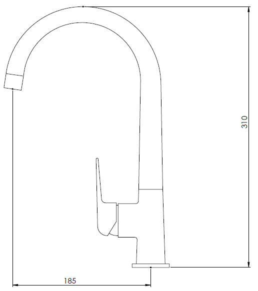 Saluto Sink Mixer AP - Modern Kitchen Faucet with Pull Down Sprayer, Single Handle Cold & Hot Water Mixer Tap for Home, Restaurant, and Office Use