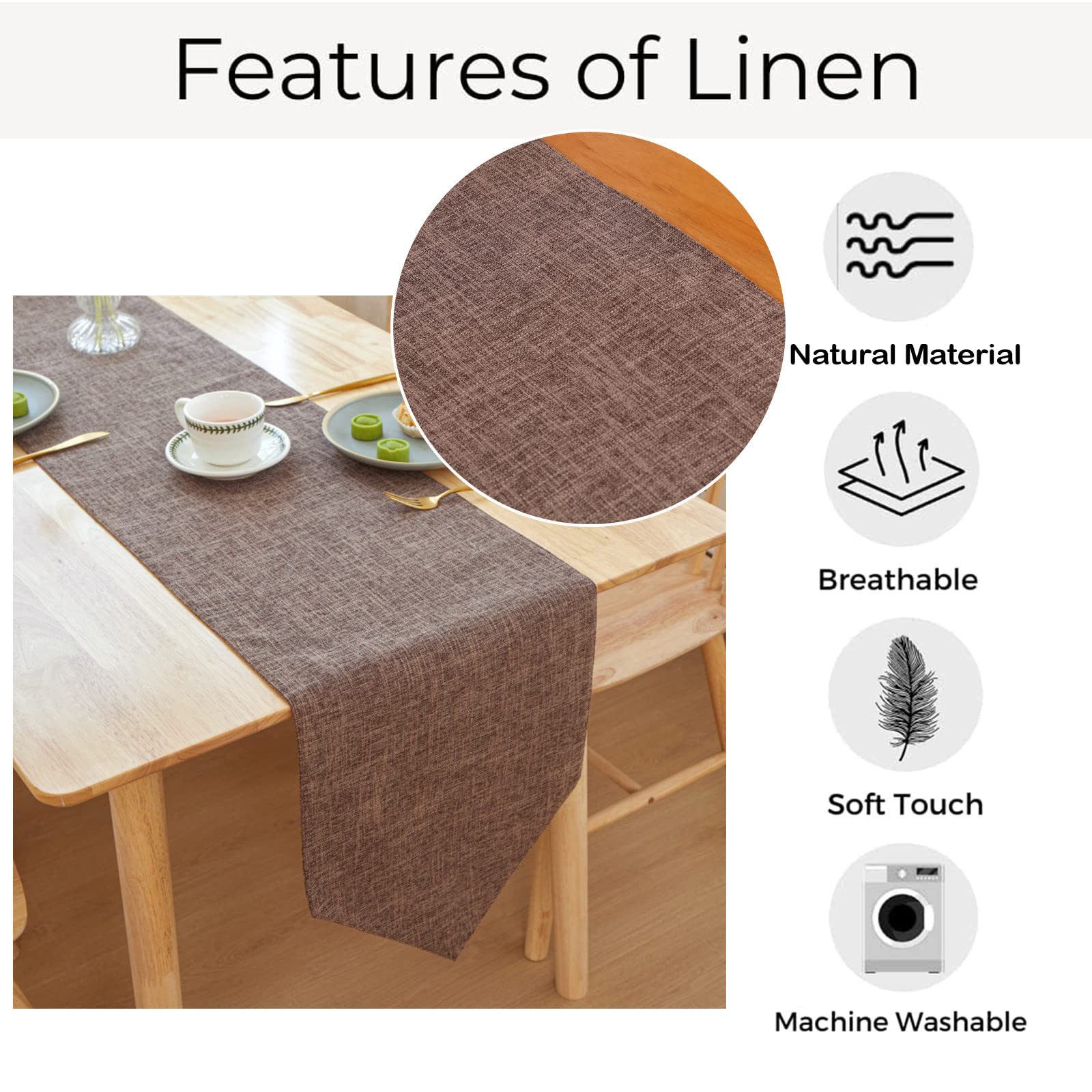 Rustic Burlap Table Runner 12x70 Inch - Farmhouse Decor for Dining & Holidays