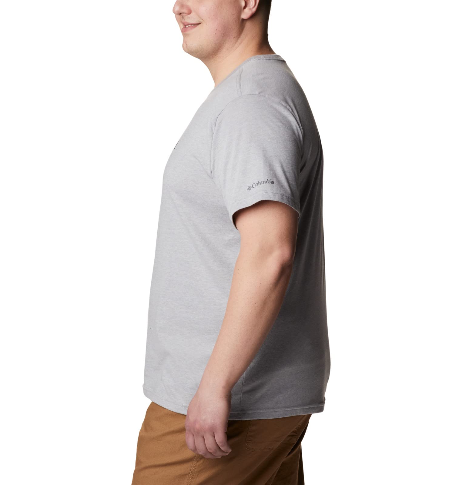 Columbia Men's CSC Basic Logo Short Sleeve T-Shirt - Comfortable Cotton Casual Tee for Outdoor Activities & Everyday Wear - Columbia Grey/Heather - Size 3X Big & Tall