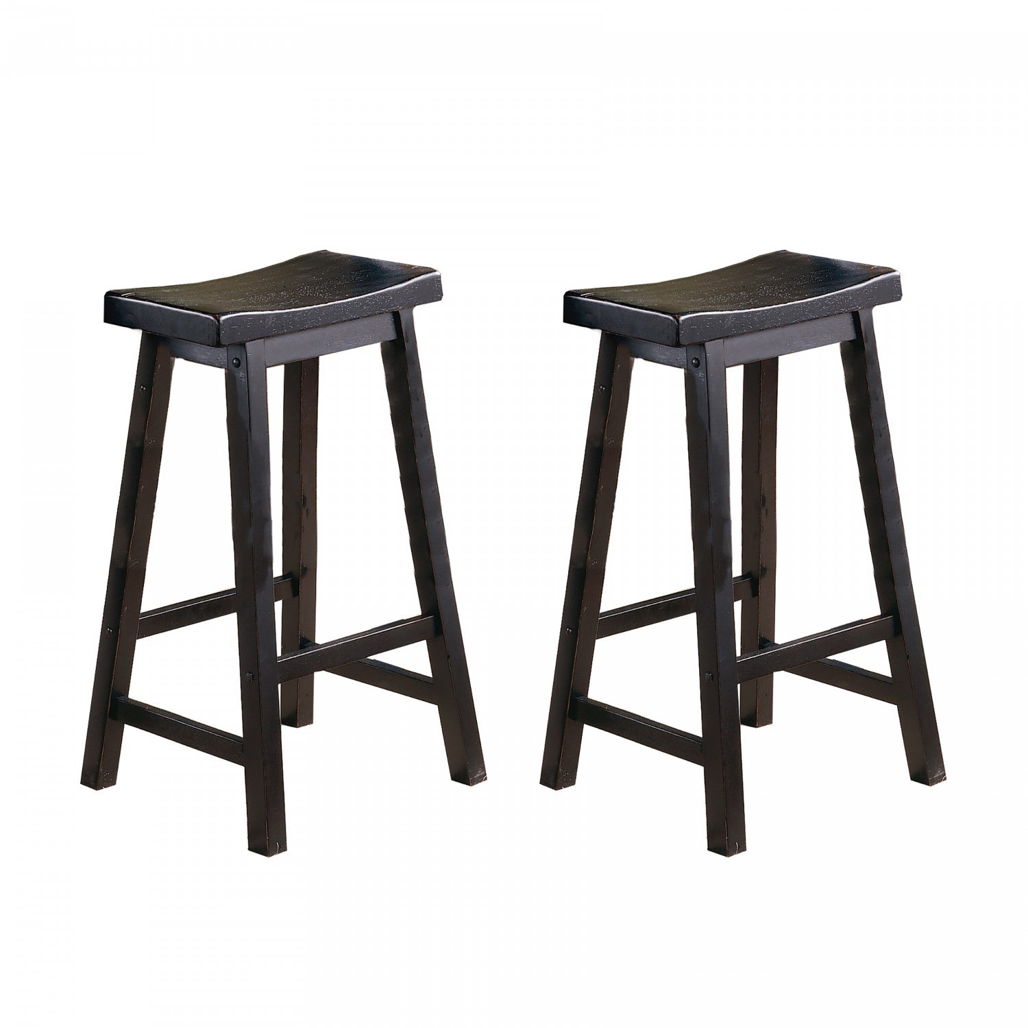 Colt Bar Stool Set of 2 - Black Metal Counter Height Stools for Kitchen Island, Breakfast Bar & Home Decor - Modern Industrial Style Barstools