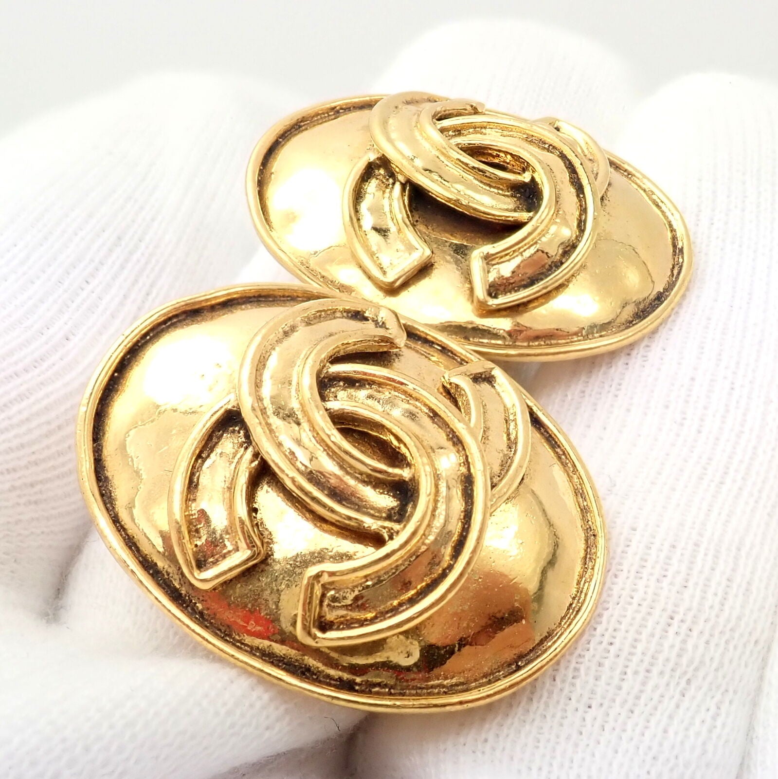 Vintage Chanel Paris France Logo Earrings - 1994 Spring Collection | Authentic Rare Designer Jewelry for Women | Perfect for Parties, Weddings & Special Occasions
