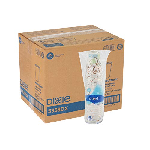 Dixie PerfecTouch 8 oz Insulated Paper Coffee Cups - Hot Drink Containers (500 Count, Coffee Haze) | Keeps Beverages Warm | Perfect for Office, Cafes & Home Use | GP PRO by Georgia-Pacific