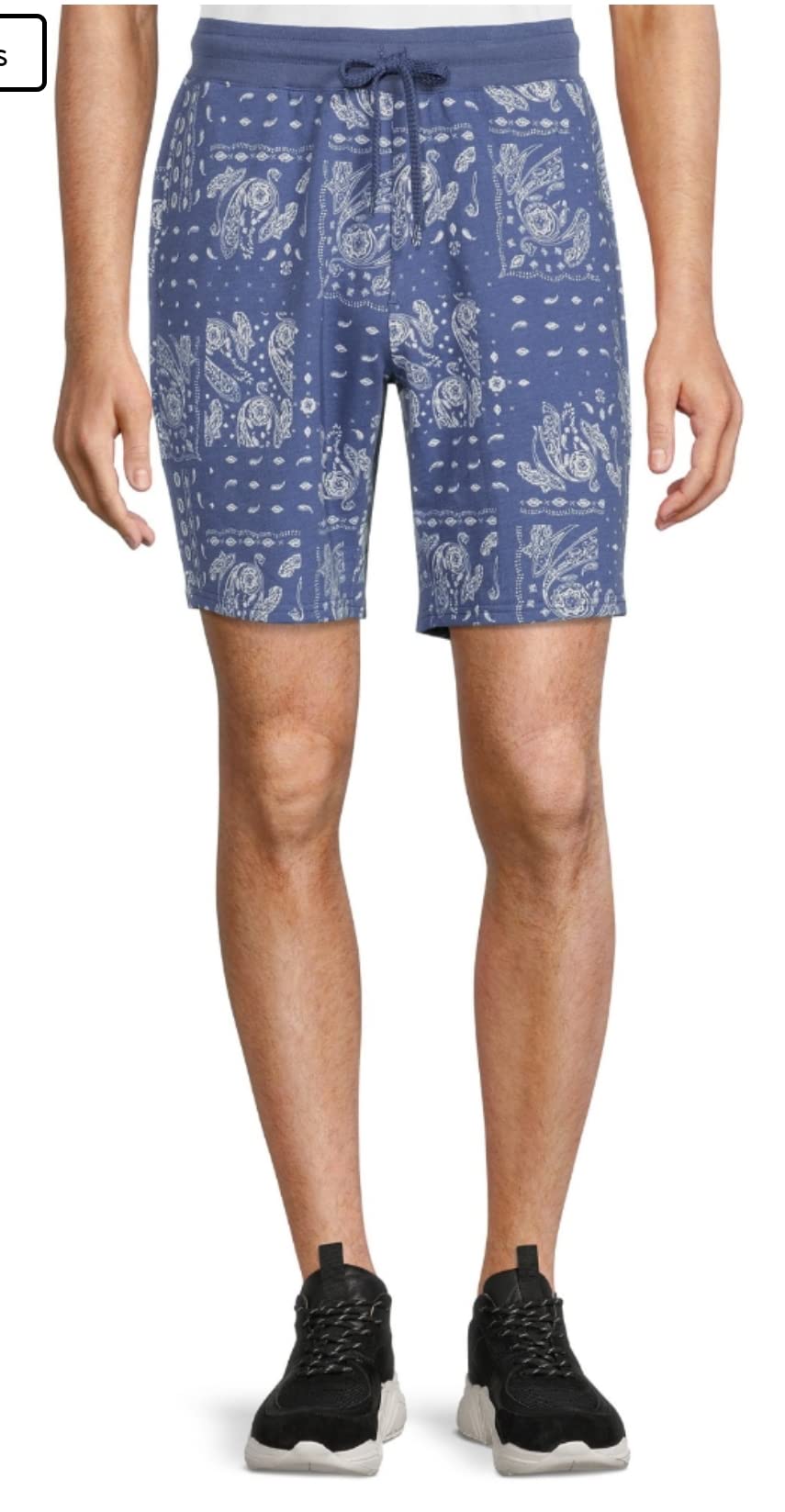 Bandana Blitz Blue Lounge Sleep Shorts for Women - Medium Size Comfortable Sleepwear for Nighttime Relaxation & Home Lounging