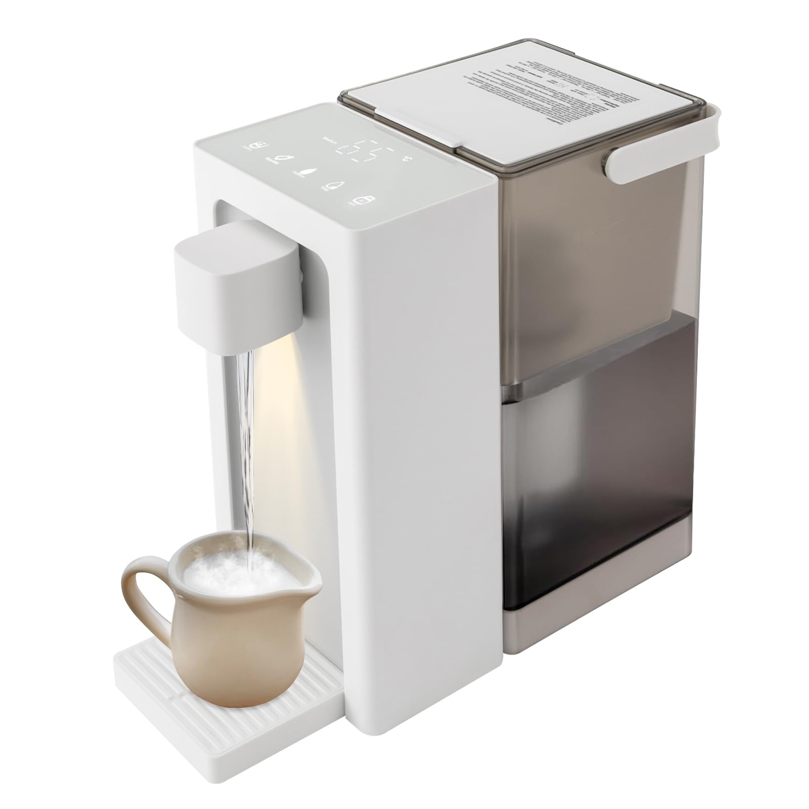 DYRABREST 3L/12 Cups Instant Hot Water Dispenser with 5 Temperature Settings, Safety Lock & Built-in Filter - 1450W Electric Countertop Water Boiler for Coffee, Tea & Cooking - Fast Heating Home & Office Water Purifier System